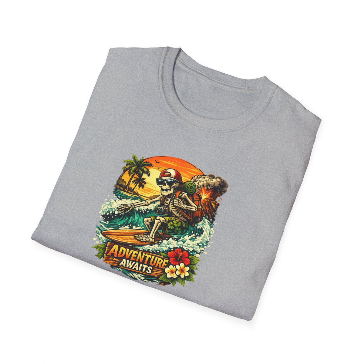 Adventure Awaits Shirt, Retro Dinosaur Outdoor Tee, Explorer Gift