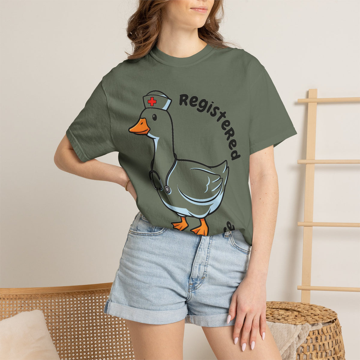 Registered Silly Goose Curved Shirt, Nurse Goose Stethoscope Tee, Funny Nurse Shirt, RN Gift