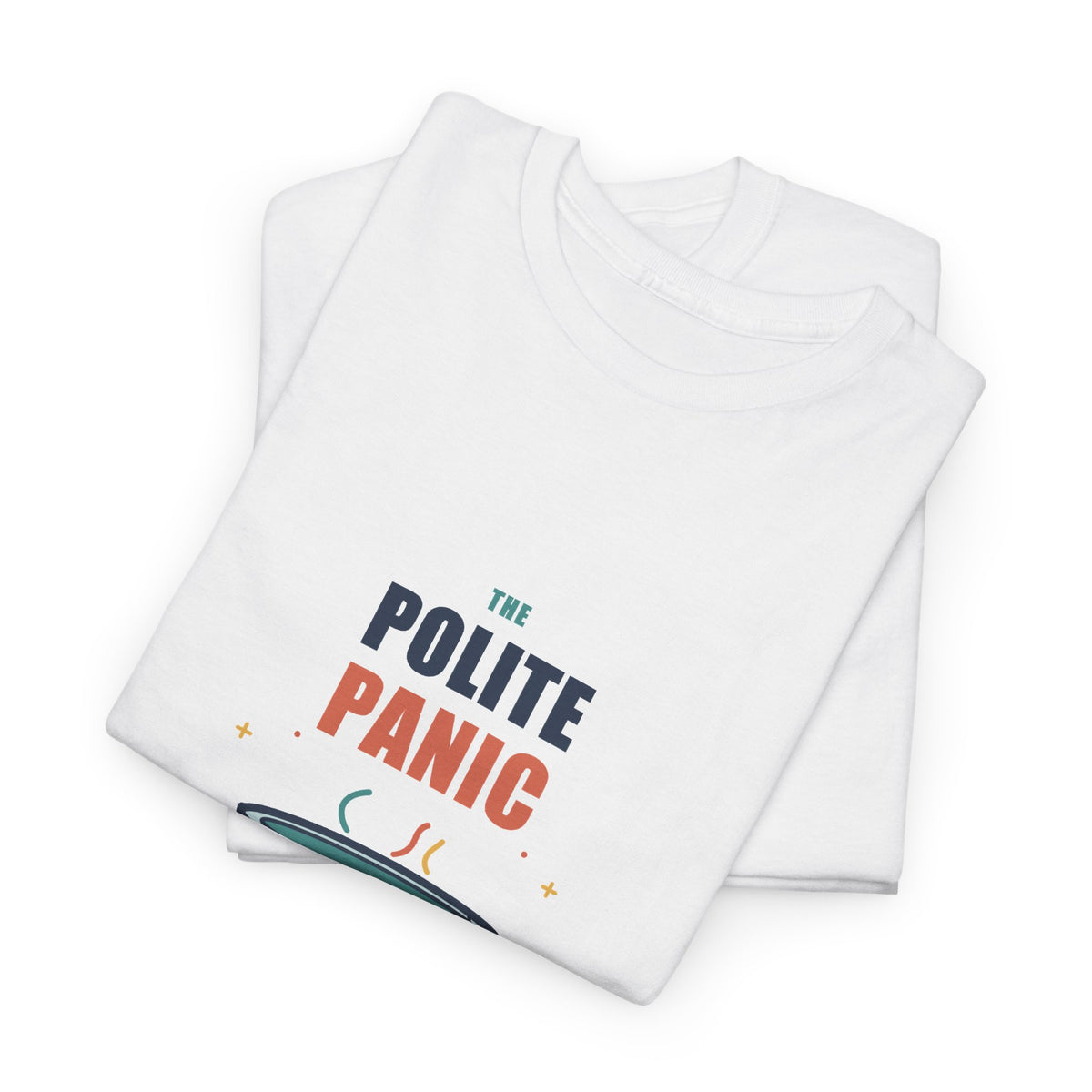 Polite Panic Club Tee — Nervous Teacup Graphic Shirt