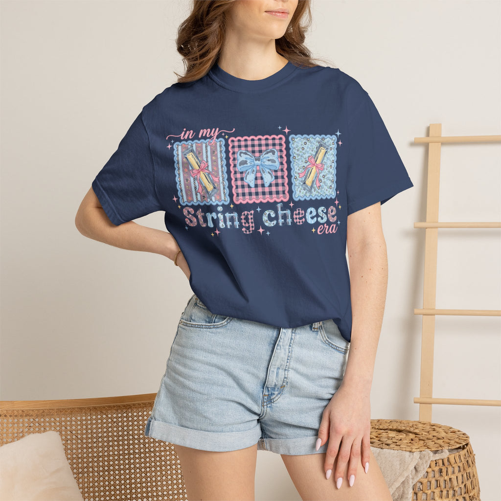 In My String Cheese Era Shirt, Coquette Bow Snack Tee, Funny Girl Dinner Shirt, Cute Gift