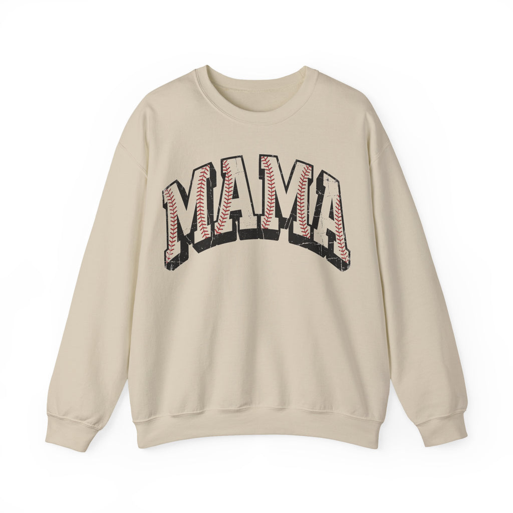 Baseball Mama Sweatshirt, Distressed Baseball Stitch Letters Sweatshirt, Baseball Mom Gift, Game Day Varsity Sweatshirt, Softball Mama Sweat