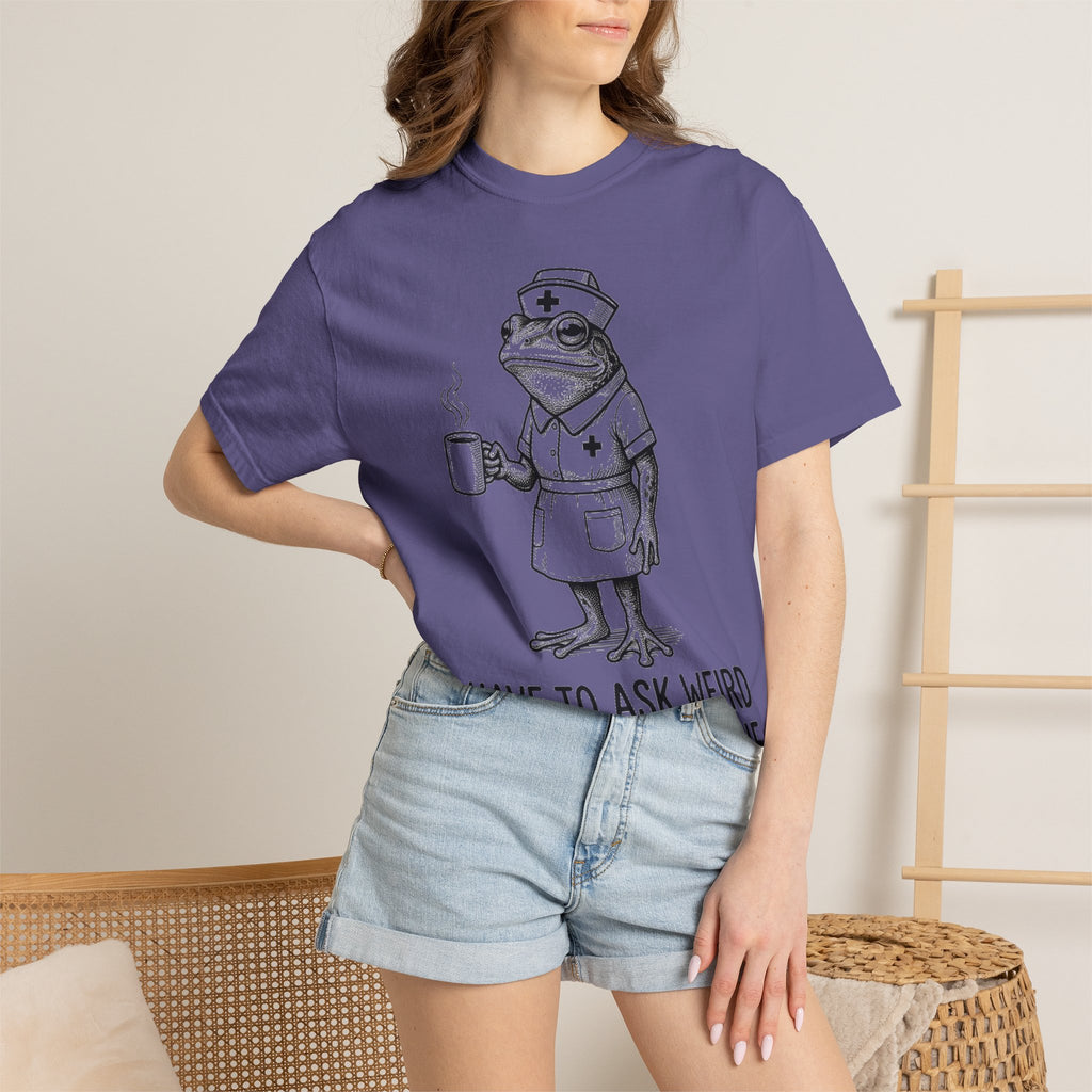 I Have To Ask Weird Stuff Or You'll Die Shirt, Etched Nurse Frog Tee, Funny Triage Shirt, RN Coffee Gift