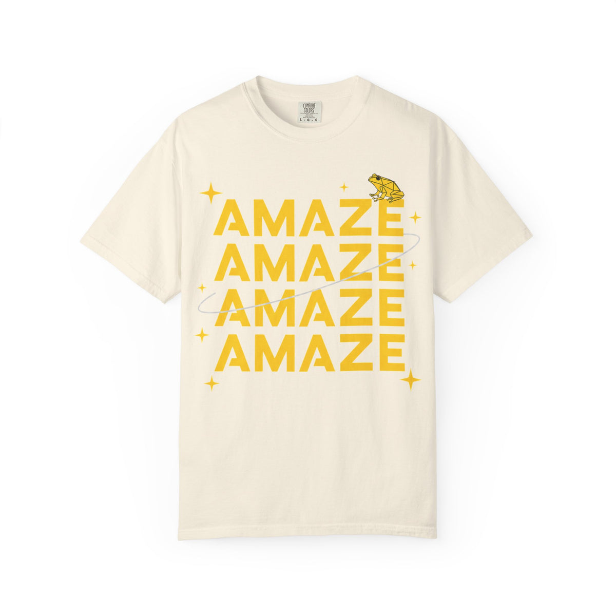 Amaze Amaze Amaze Amaze Shirt, Four Line Retro Type Tee, Frog Sparkle Graphic Shirt, Trendy Gift
