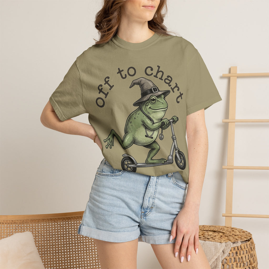 Off To Chart Etched Frog Shirt, Vintage Nurse Frog Scooter Tee, Charting Humor Shirt, RN Gift