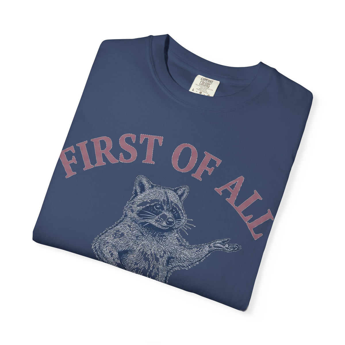 First Of All I'm A Delight Shirt, Funny Raccoon Tee, Sassy Vintage Engraving Shirt, Sarcastic Gift