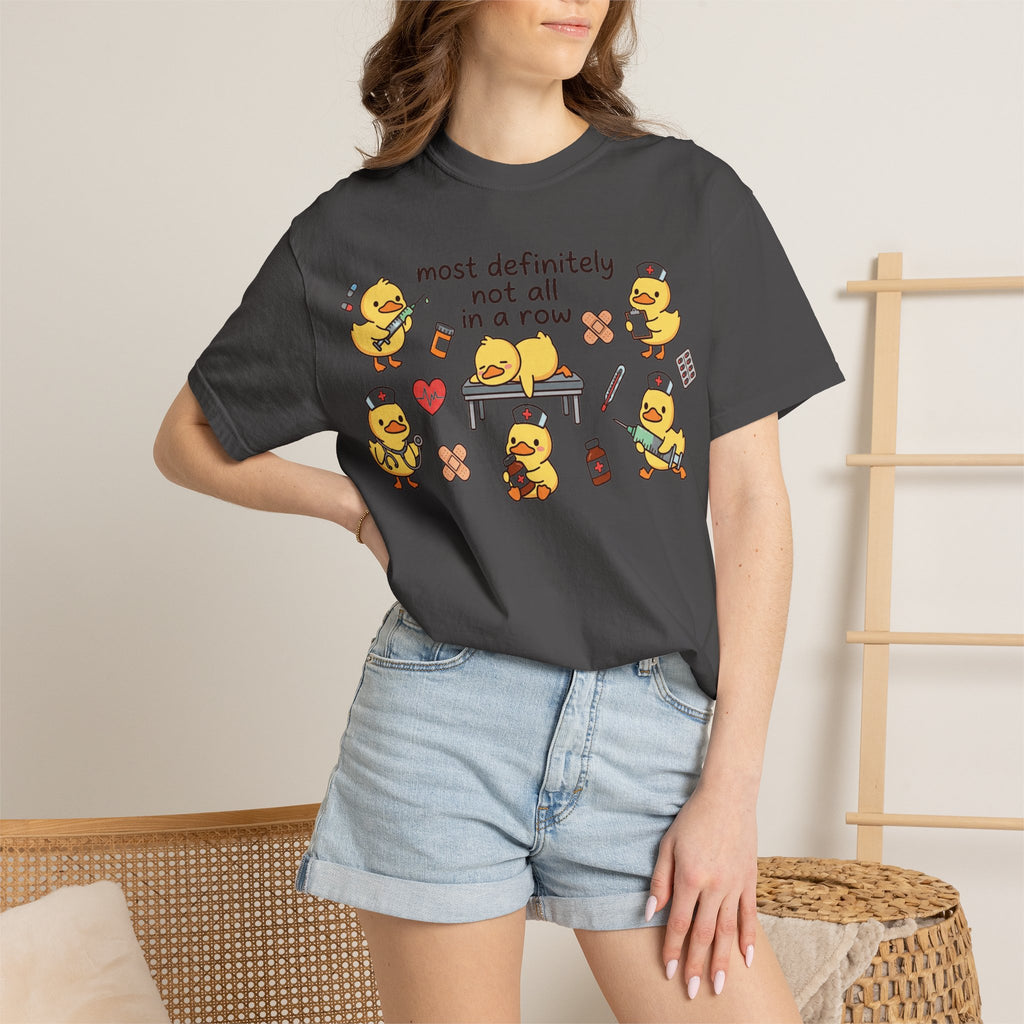 Most Definitely Not All In A Row Wide Shirt, Nurse Duckling Chaos Tee, Funny RN Shirt, Nurse Gift