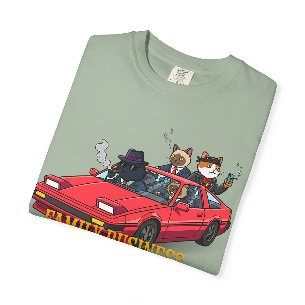 Family Business T-Shirt — Retro Car with Fox Crew Graphic