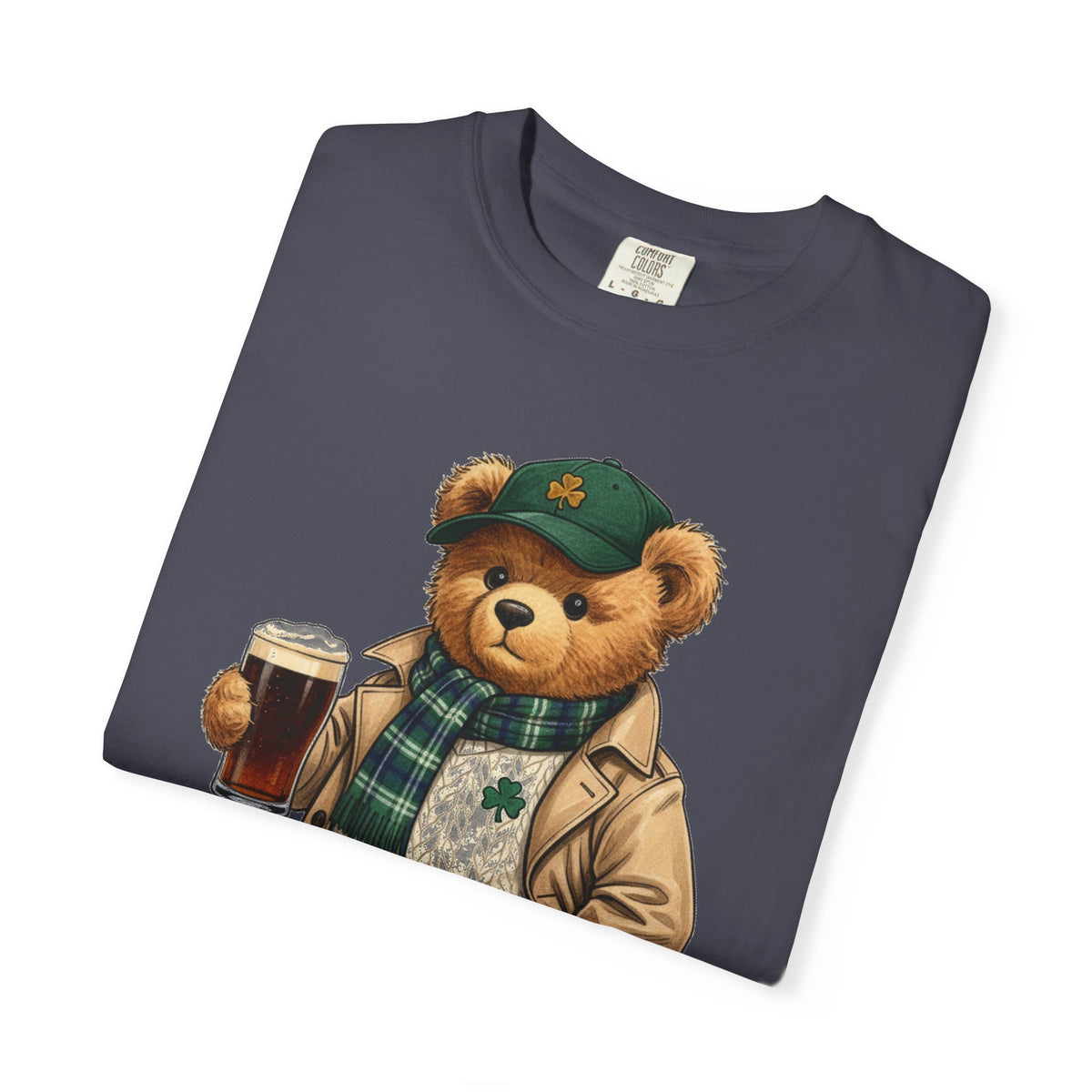 Irish Teddy Bear Trench Coat Shirt, Flat Cap Bear Stout Pint Tee, St Patricks Day Shirt, Irish Gift