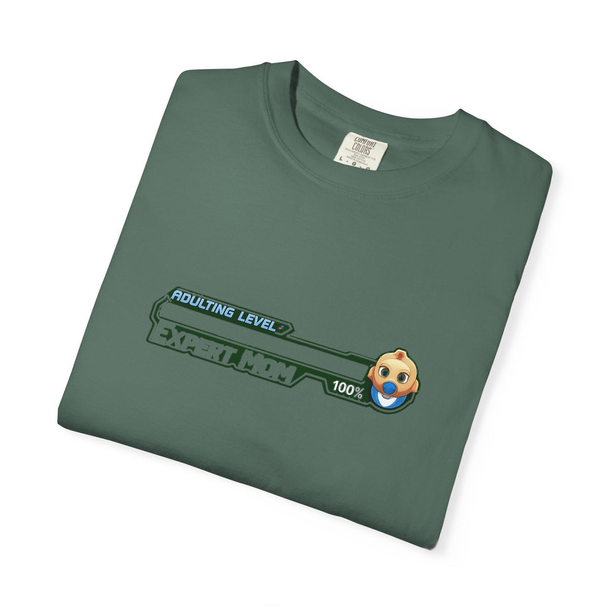 Level Up Parenting T-Shirt — 'Adulthood Level 100%' Gamer Dad/Mom Tee