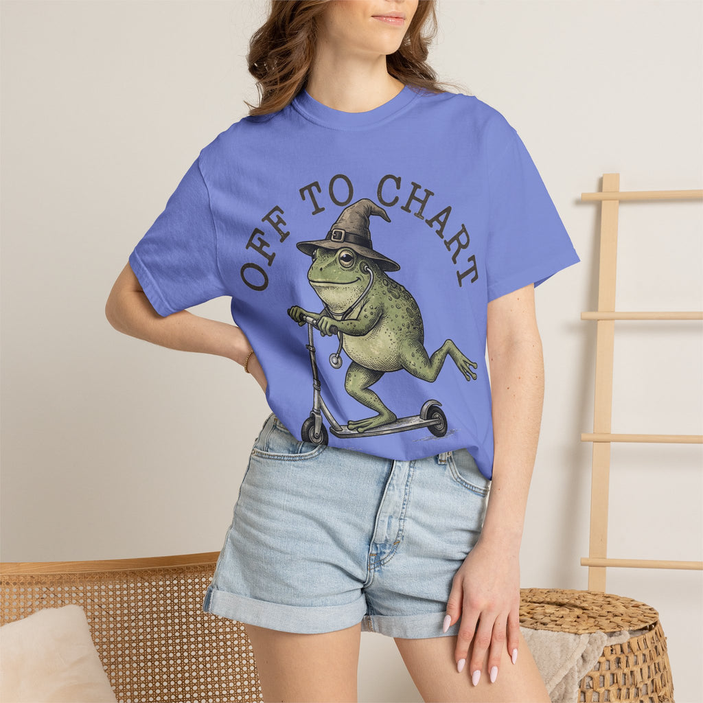 Off To Chart Bold Shirt, Engraved Frog Nurse Scooter Tee, Funny Night Shift Shirt, Nurse Gift
