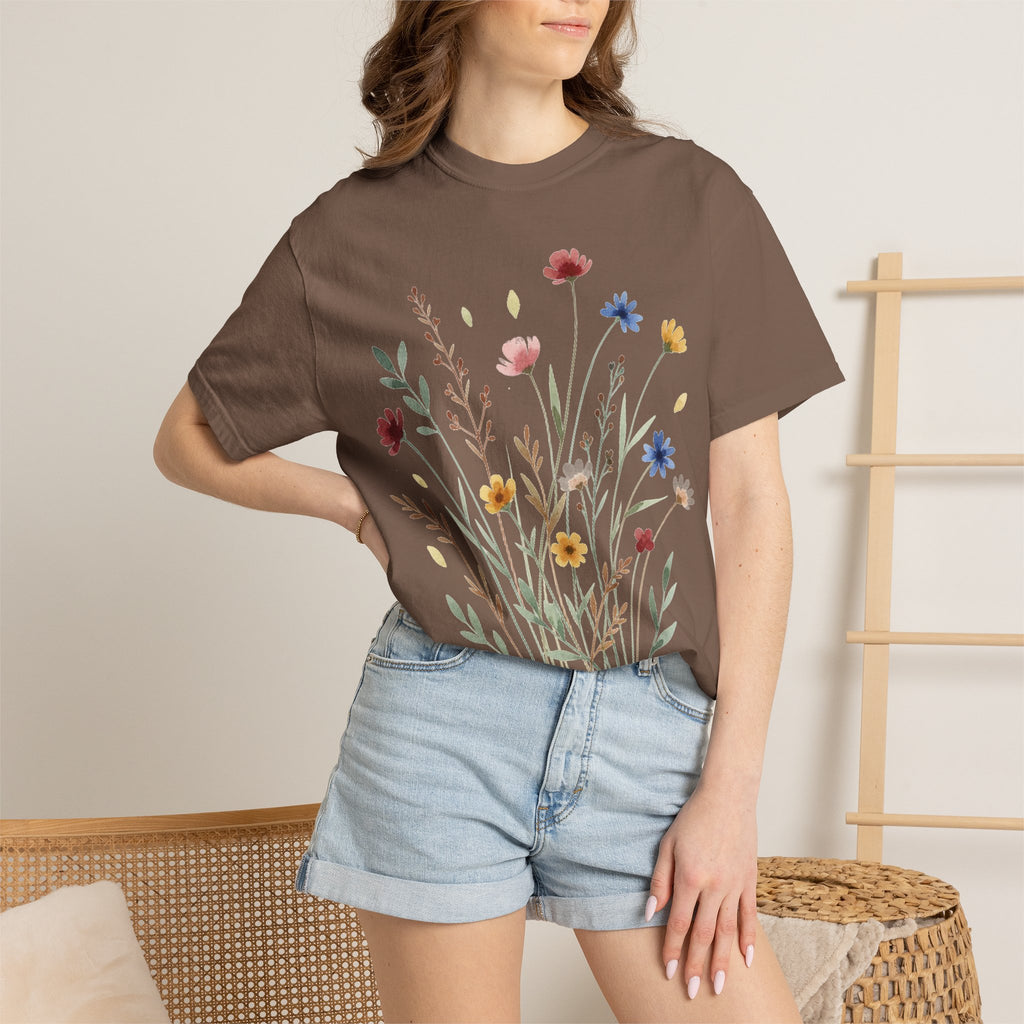 Watercolor Wildflower Bouquet Shirt, Painted Meadow Flowers Tee, Cottagecore Botanical Shirt, Garden Lover Gift