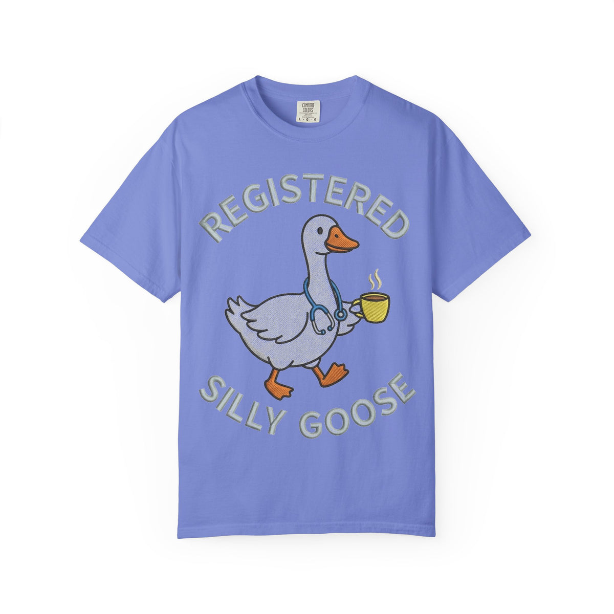 Registered Silly Goose Shirt, Faux Embroidery Nurse Goose Tee, Funny RN Shirt, Nurse Gift