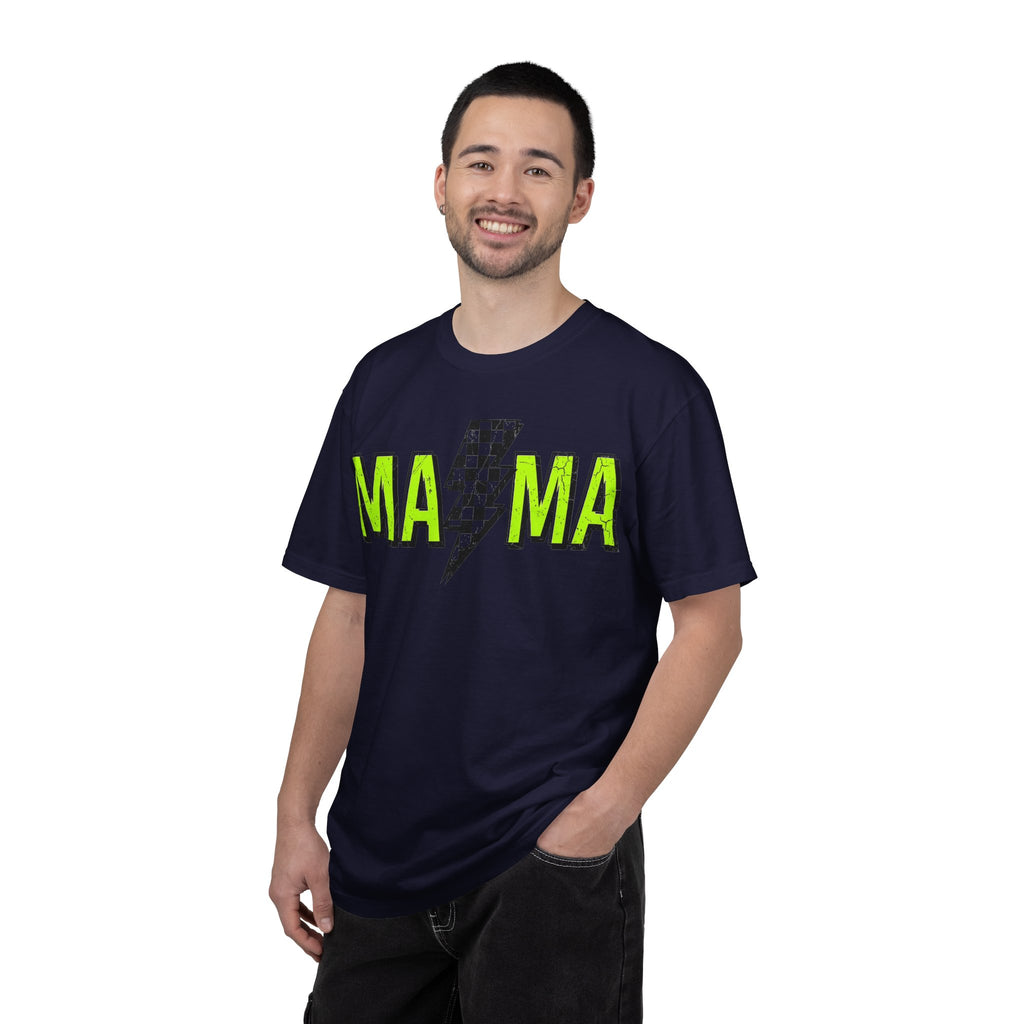 Mama Lightning Bolt Shirt, Neon Green Checkered Bolt Tee, Edgy Mom Shirt, Mama Gift