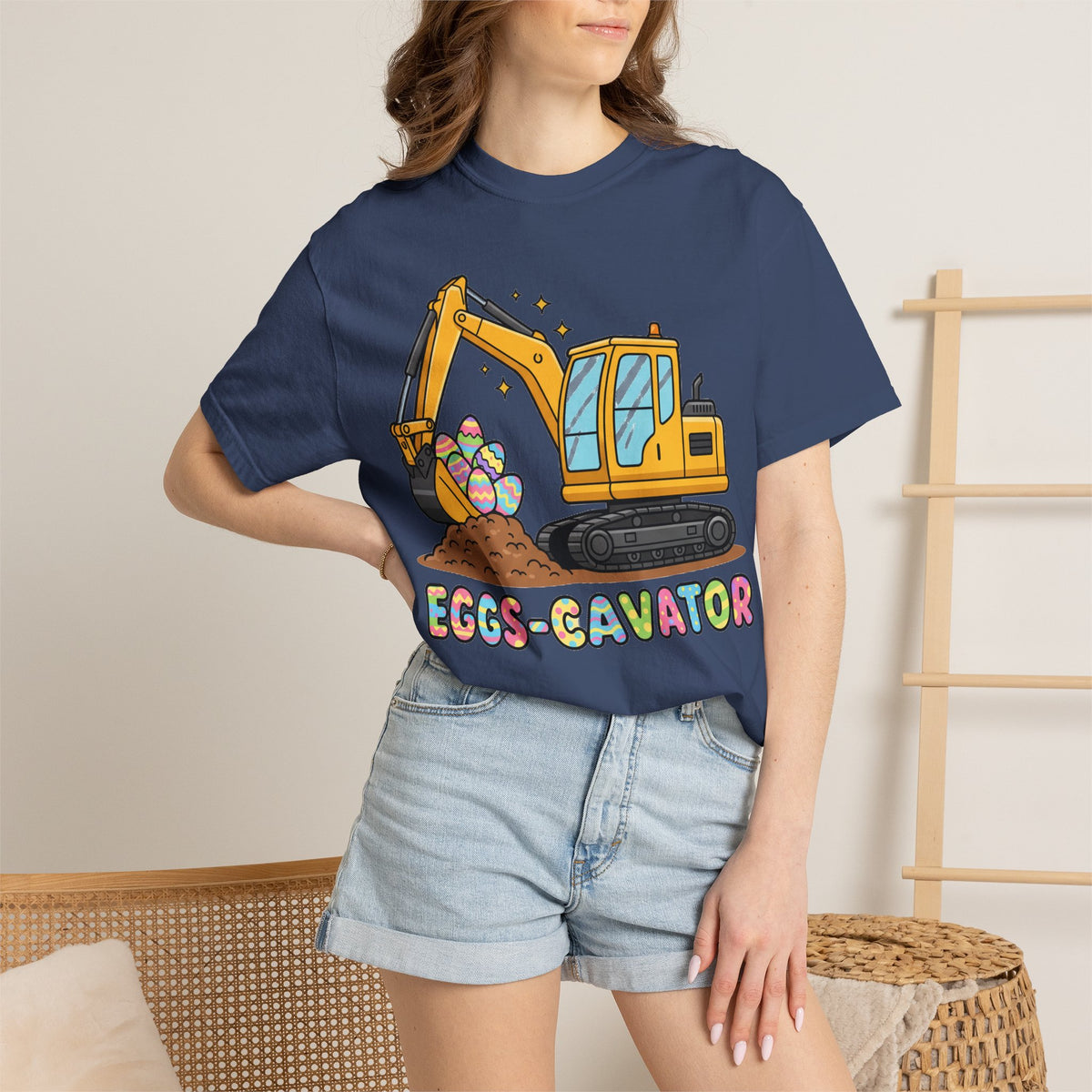 Eggs-Cavator Big Digger Shirt, Easter Excavator Tee, Construction Easter Shirt, Kids Easter Gift