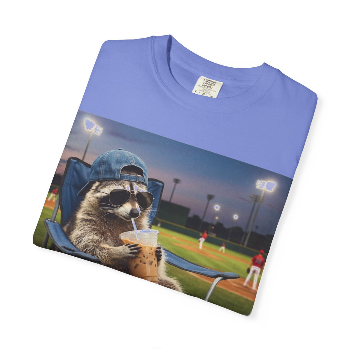 I Live Here Now Baseball Raccoon Shirt, Funny Sports Parent Tee, Iced Coffee Raccoon Shirt, Baseball Mom Gift