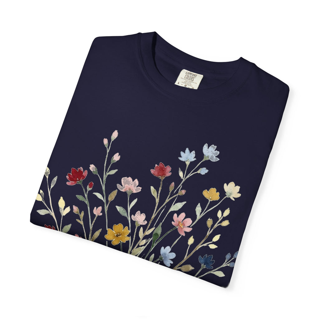 Watercolor Wildflower Spray Shirt, Painted Meadow Bouquet Tee, Cottagecore Floral Shirt, Garden Gift