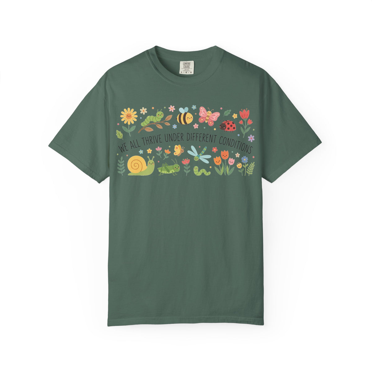 We All Thrive Under Different Conditions Shirt, Neurodiversity Garden Tee, Inclusion Teacher Shirt, SPED Gift