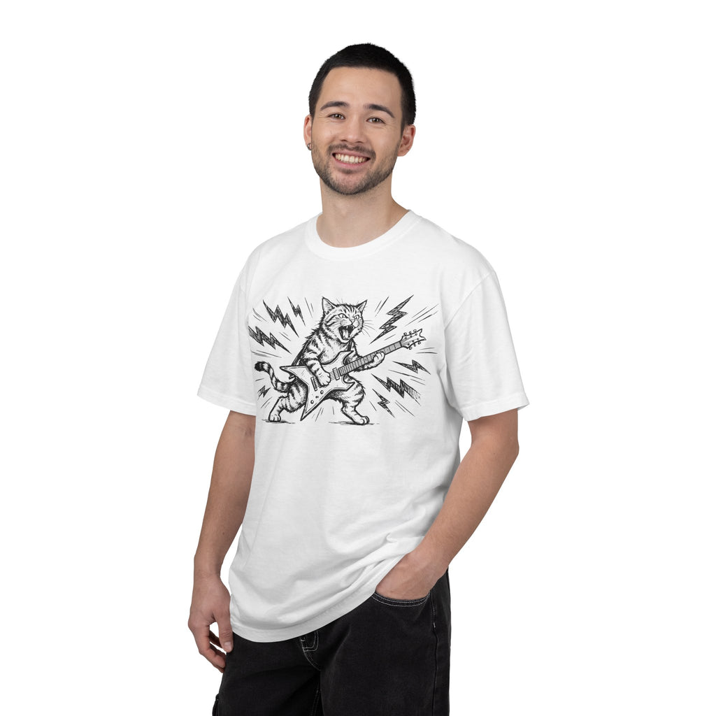 Rock Star Cat Shirt, Electric Guitar Cat Tee, Funny Heavy Metal Cat Shirt, Cat Lover Gift