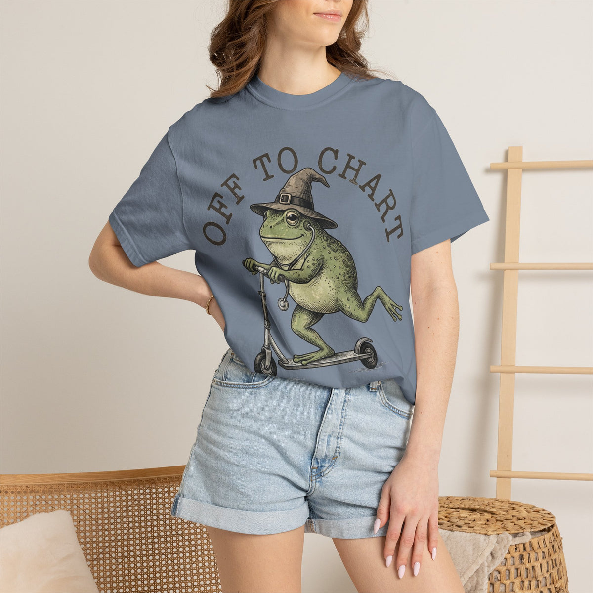 Off To Chart Bold Shirt, Engraved Frog Nurse Scooter Tee, Funny Night Shift Shirt, Nurse Gift