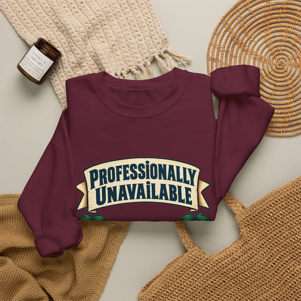 Funny Retirement Sweatshirt Professionally Unavailable | Retired Cat Hammock Sweatshirt | Retirement Gift For Him Her