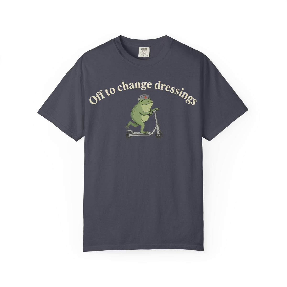 Off To Change Dressings Wide Shirt, Nurse Frog On A Scooter Tee, Funny Wound Care Shirt, RN Gift