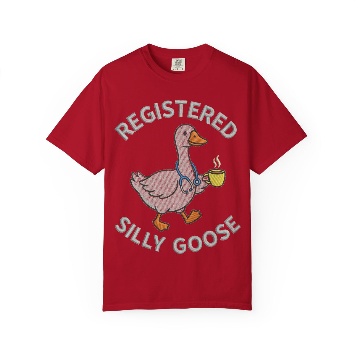Registered Silly Goose Shirt, Faux Embroidery Nurse Goose Tee, Funny RN Shirt, Nurse Gift