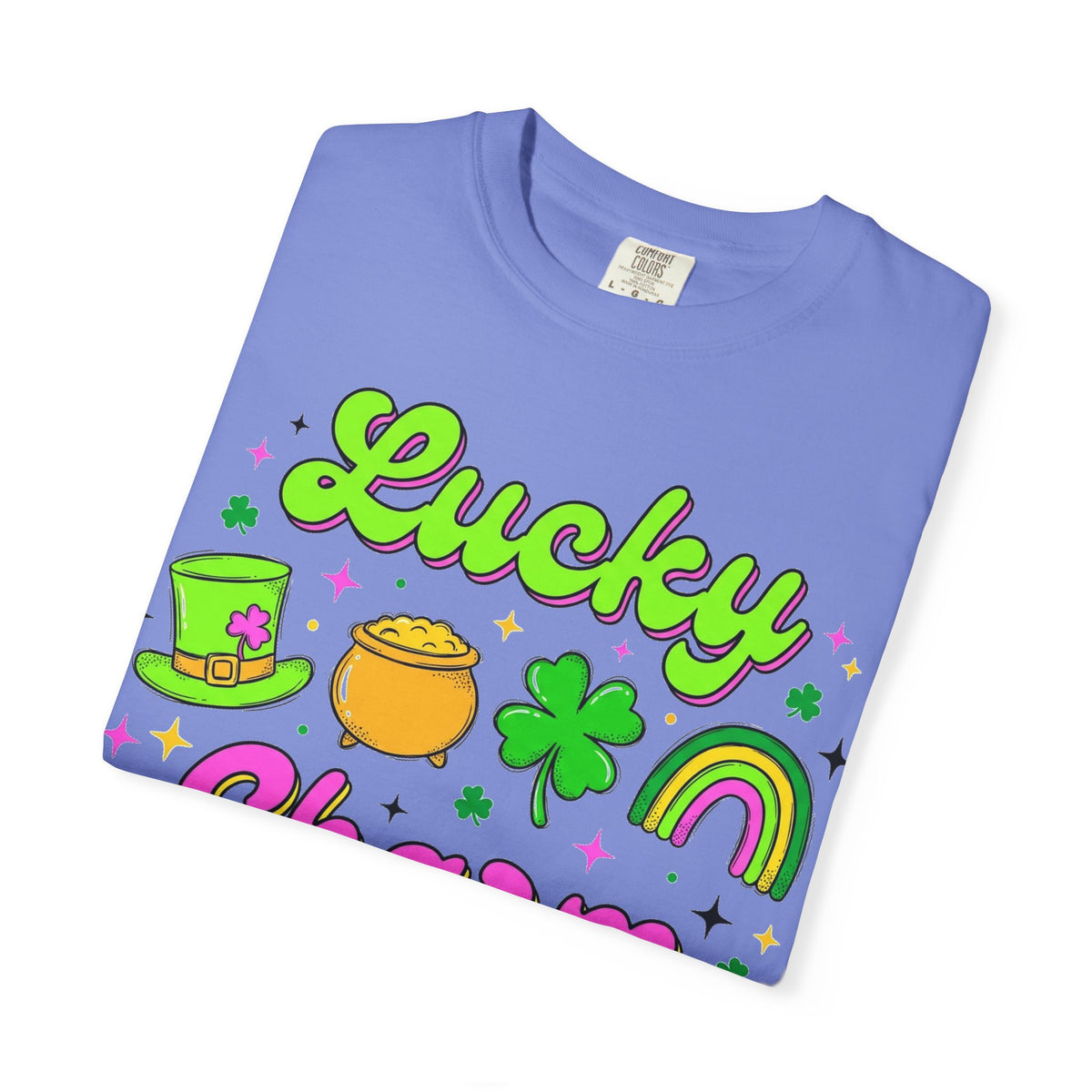 Lucky Charm Shirt, Retro St Patricks Day Doodle Tee, Pot Of Gold Rainbow Shirt, Irish Gift