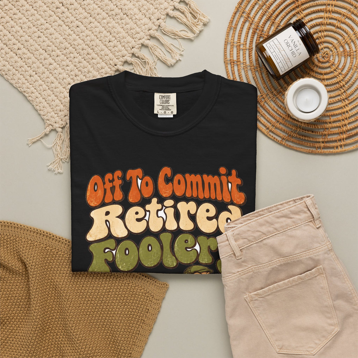 Funny Retirement Shirt Off To Commit Retired Foolery Comfort Colors Shirt, Retirement Gift, Retired Mischief Humor Shirt