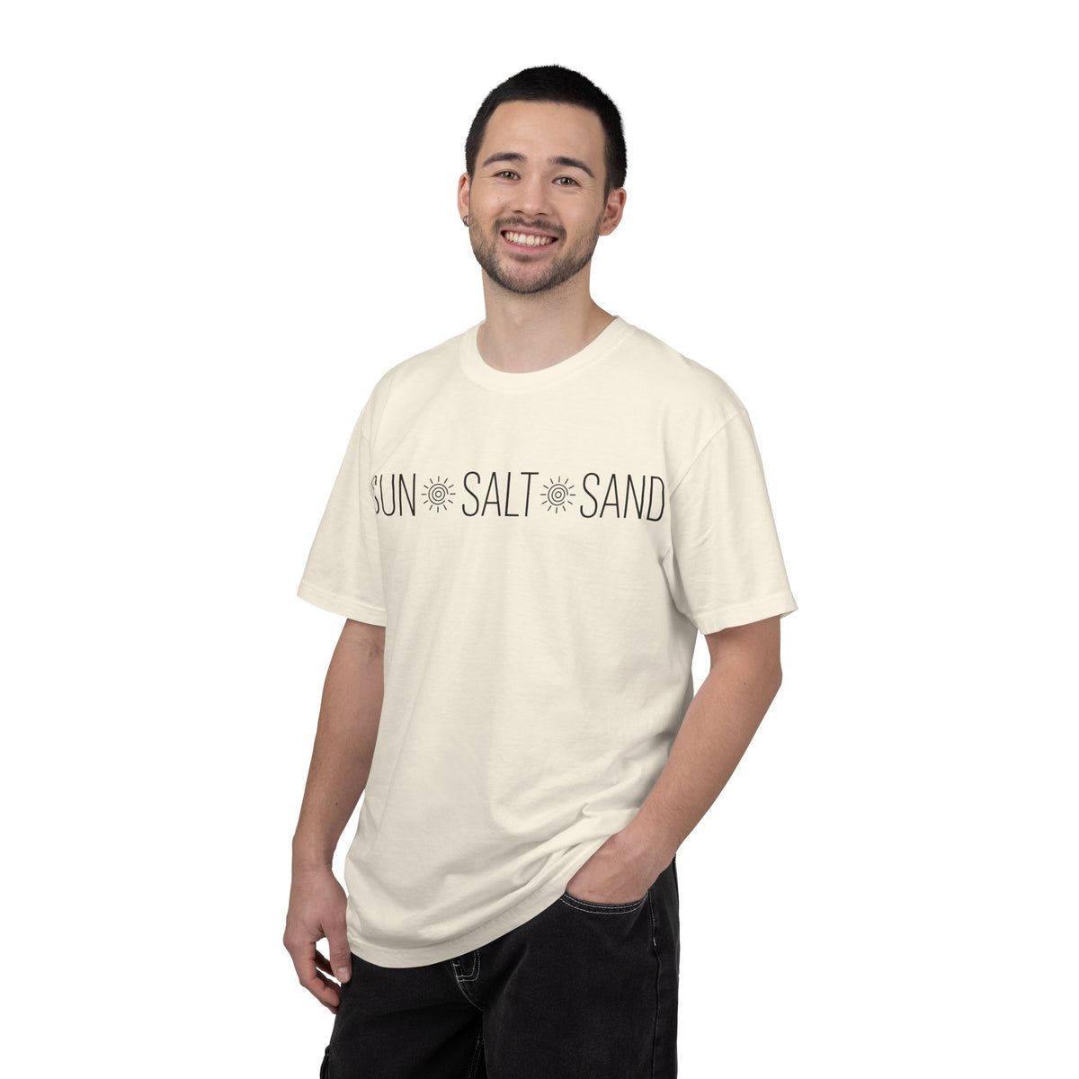 Sun Salt Sand Shirt, Minimal Coastal Typography Tee, Simple Beach Shirt, Summer Gift