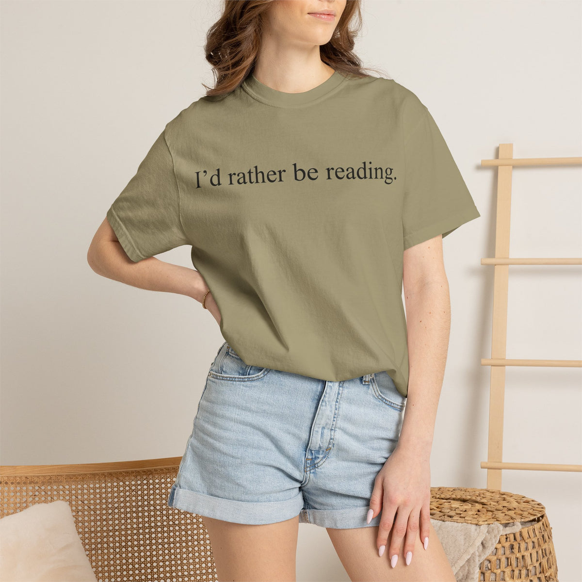 I'd Rather Be Reading Classic Shirt, Serif Book Lover Tee, Simple Bookworm Shirt, Reader Gift