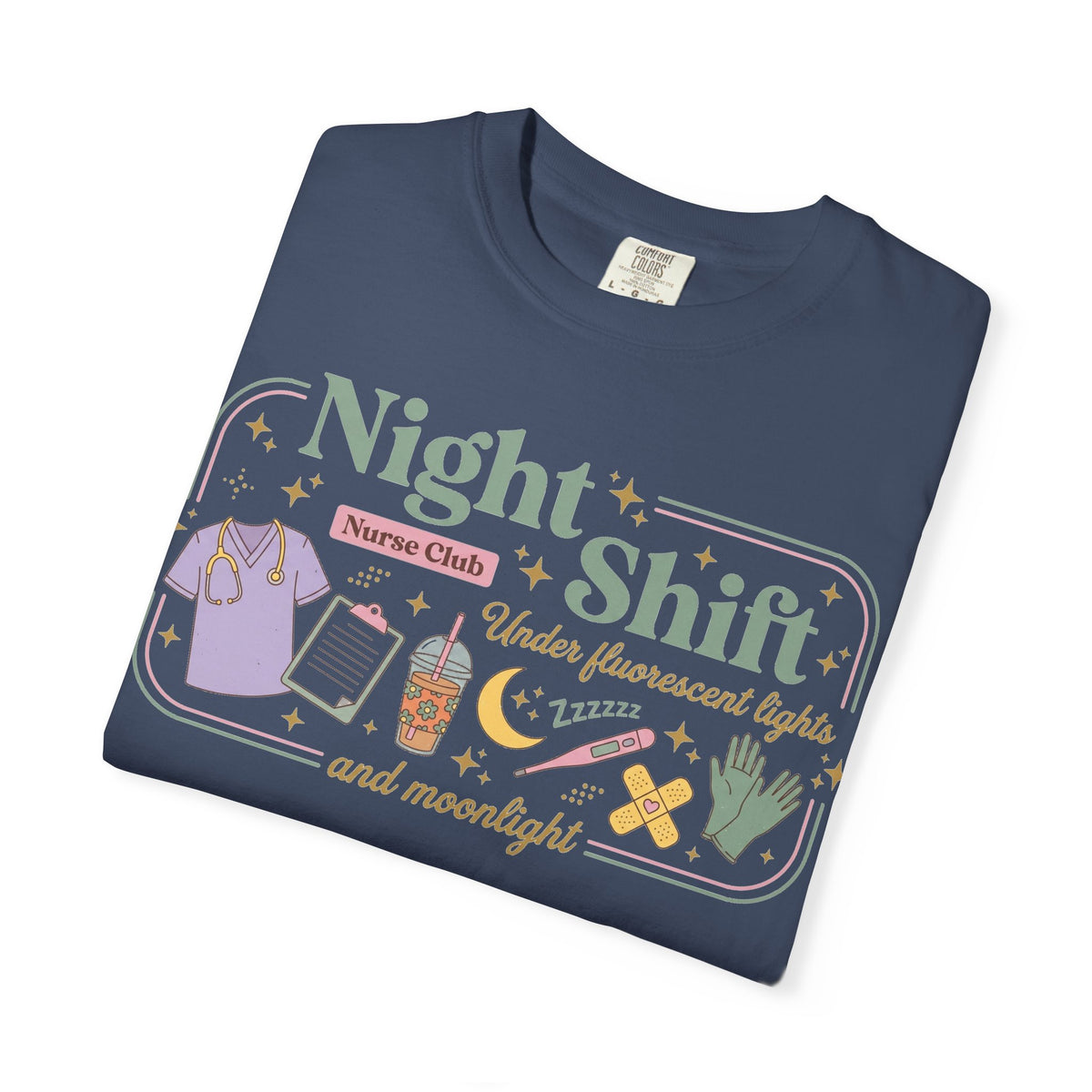 Night Shift Nurse Club Shirt, Under Fluorescent Lights And Moonlight Tee, Cute Night Nurse Shirt, RN Gift