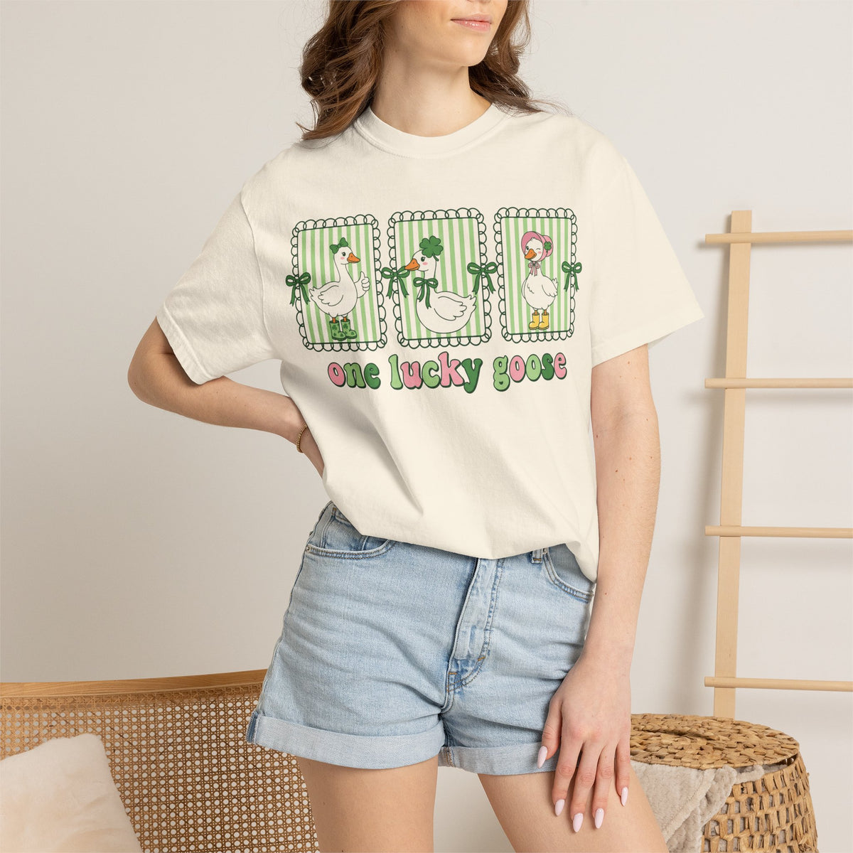 One Lucky Goose Shirt, St Patricks Day Goose Trio Tee, Funny Irish Shirt, Shamrock Gift