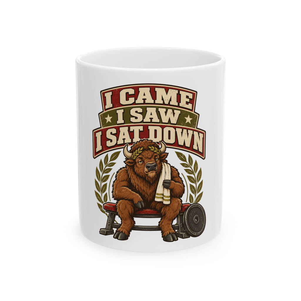 I Came I Saw I Sat Down Mug, Funny Gym Lover Gift for Him Her, Workout Christmas Gift, Coffee Mug 11oz 15oz