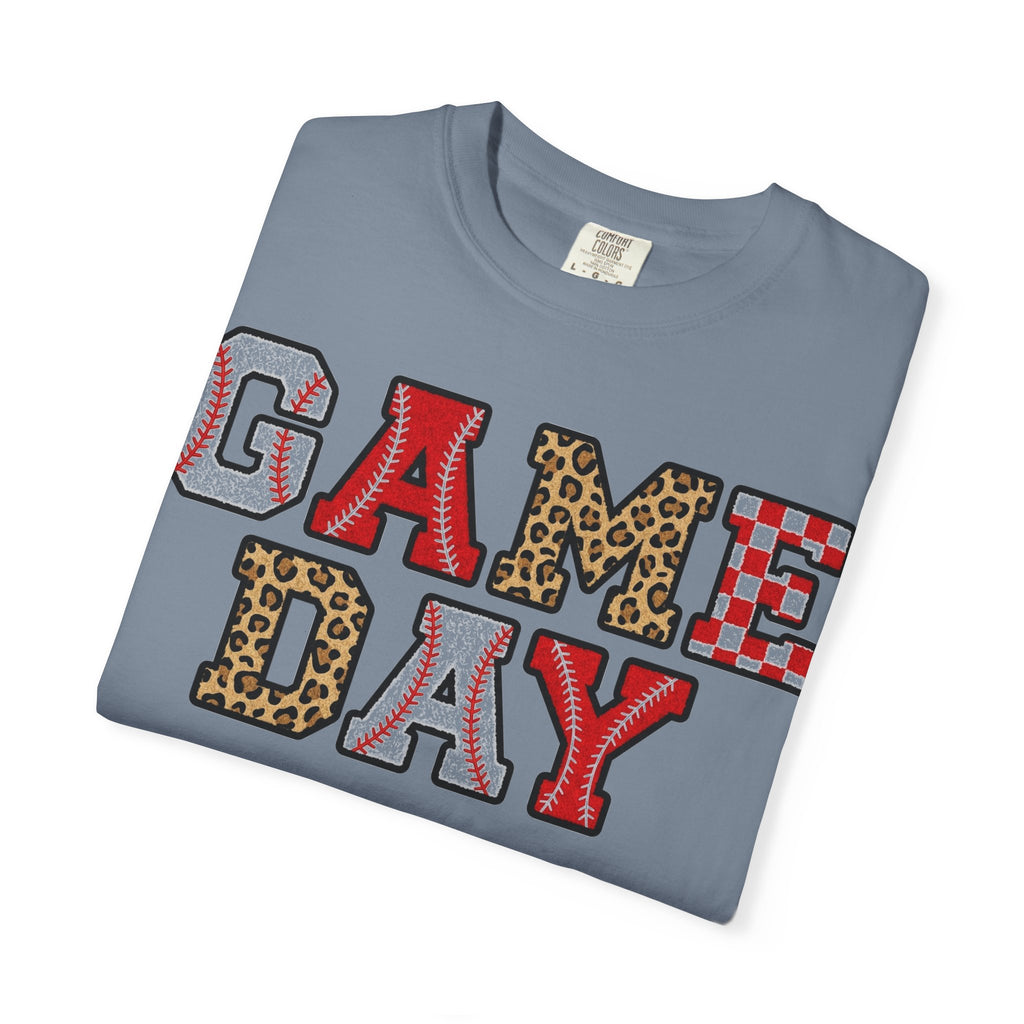 Game Day Varsity Patch Shirt, Baseball Leopard Letter Tee, Sports Mom Shirt, Baseball Mom Gift