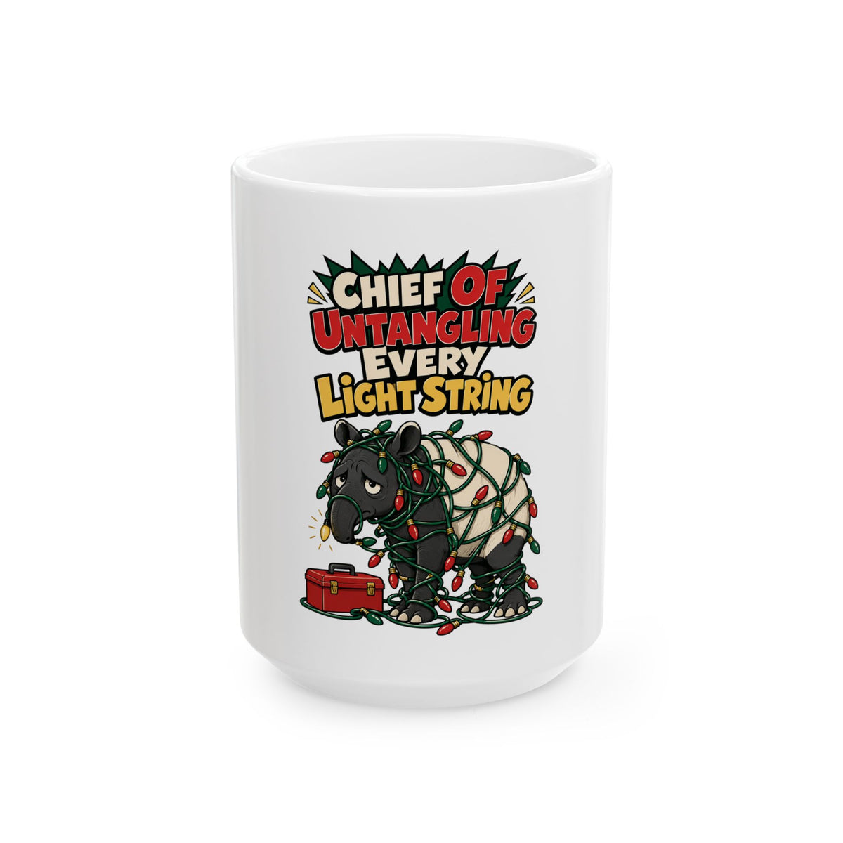 Chief Of Untangling Every Light String Mug, Funny Dad Christmas Gift, Secret Santa Stocking Stuffer, 11oz 15oz Coffee Mug