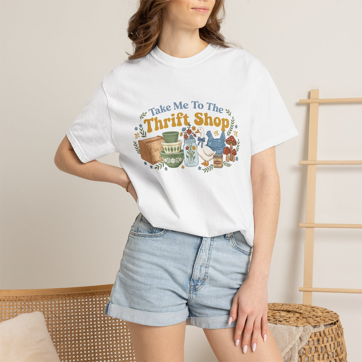 Take Me To The Thrift Shop Wide Shirt, Retro Thrift Finds Tee, Vintage Pyrex Shirt, Thrifter Gift