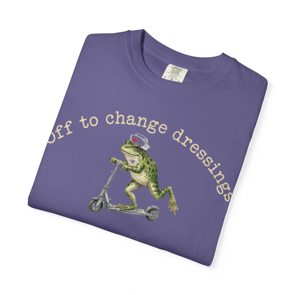 Off To Change Dressings Shirt, Funny Nurse Frog Scooter Tee, Wound Care RN Shirt, Nurse Gift