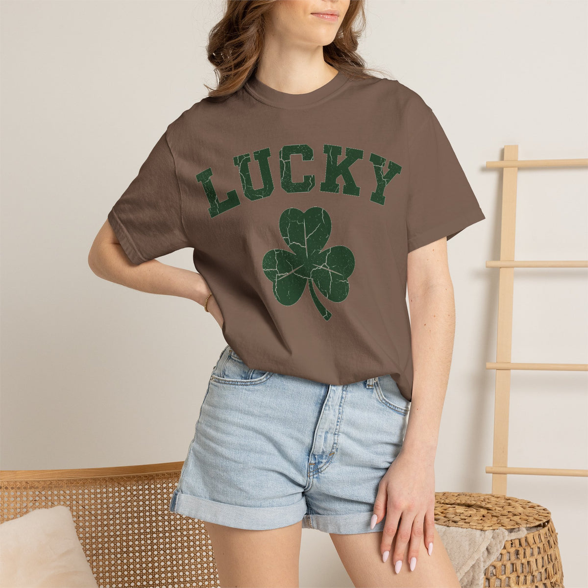 Lucky Big Shamrock Shirt, Bold Varsity Clover Tee, St Patricks Day Shirt, Irish Gift