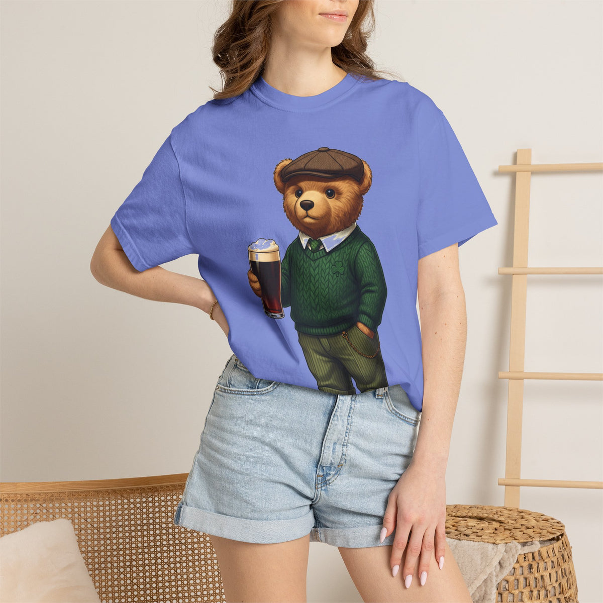 Irish Teddy Bear Pint Shirt, Shamrock Sweater Bear Tee, St Patricks Day Pub Shirt, Irish Gift
