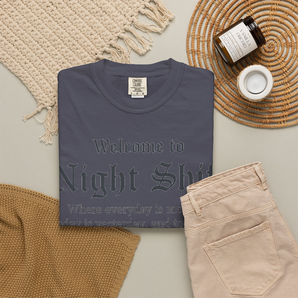 Welcome To Night Shift Light Shirt, Elegant Blackletter Nurse Tee, Night Shift Gift Shirt, RN Humor