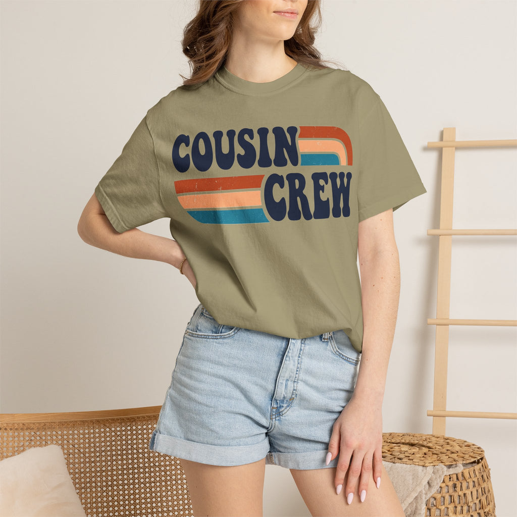 Cousin Crew Rainbow Stripe Shirt, Retro Family Reunion Tee, Matching Cousins Shirt, Family Gift
