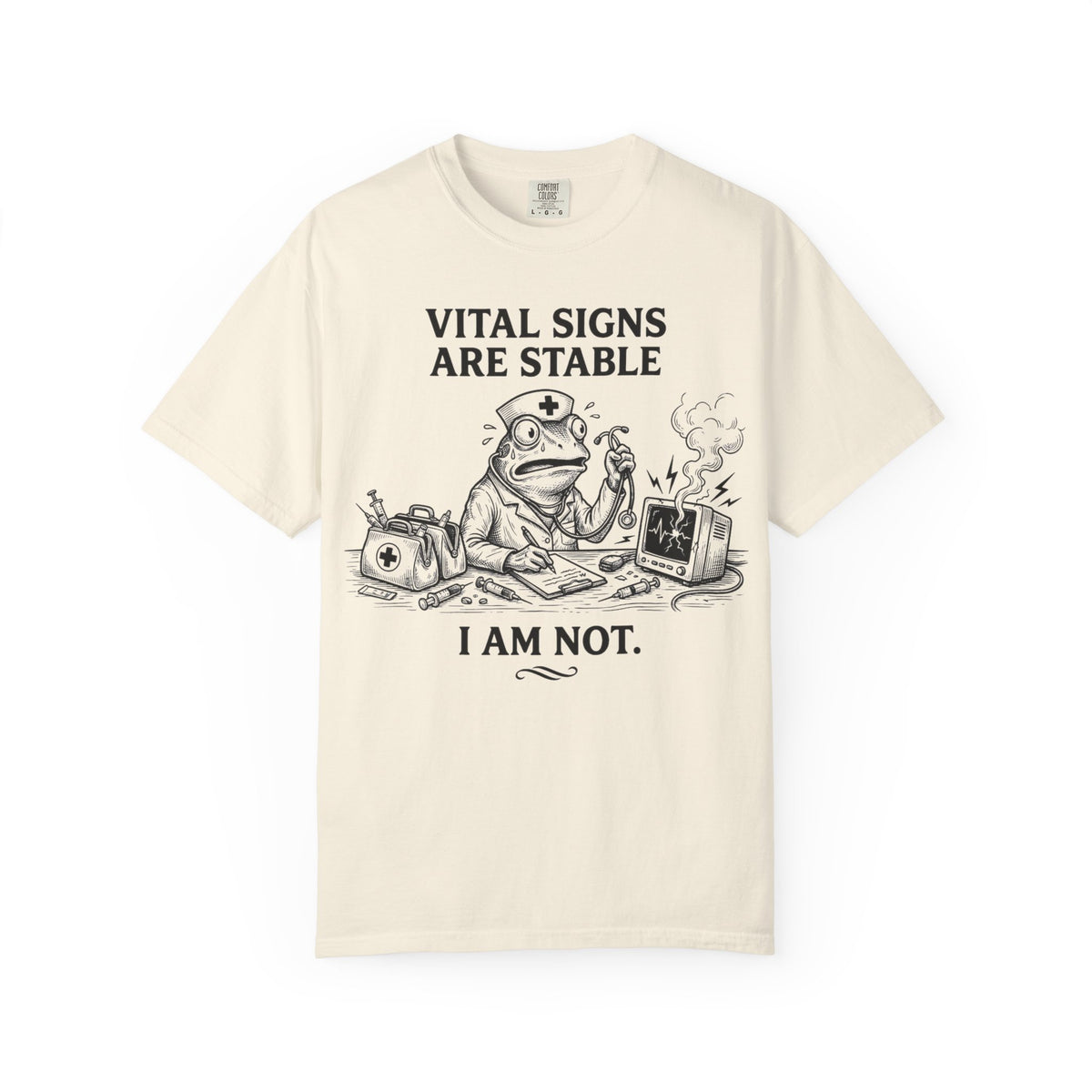 Vital Signs Are Stable I Am Not Shirt, Funny Nurse Frog Tee, Burnt Out RN Shirt, Night Shift Gift