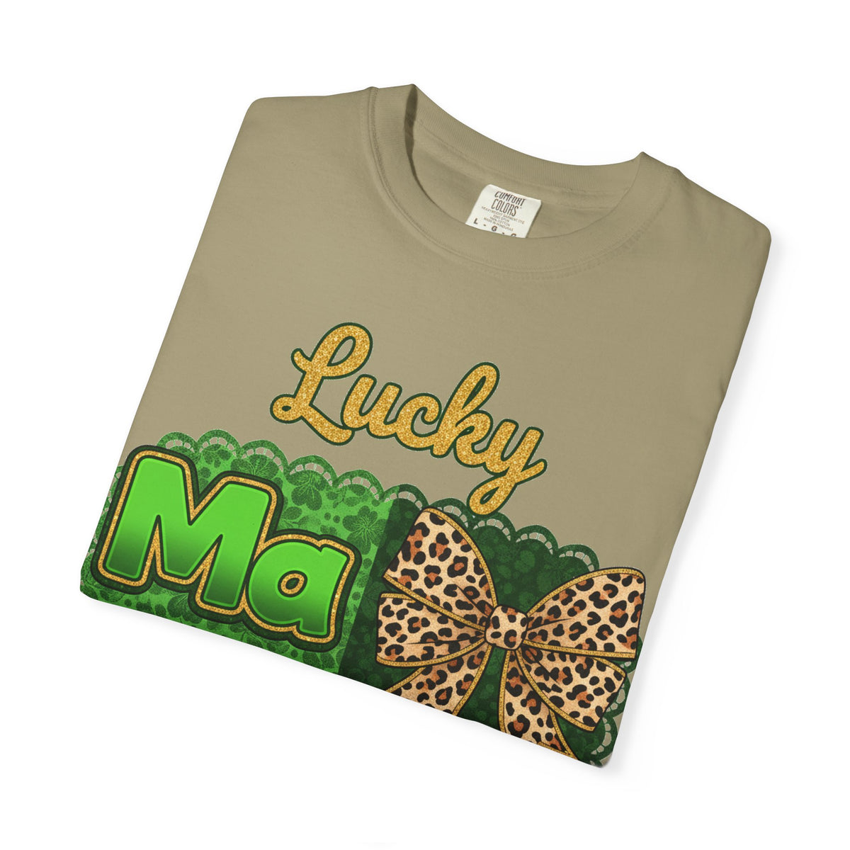 Lucky Mama Quad Shirt, Shamrock Leopard Bow Tee, St Patricks Day Mom Shirt, Irish Mama Gift