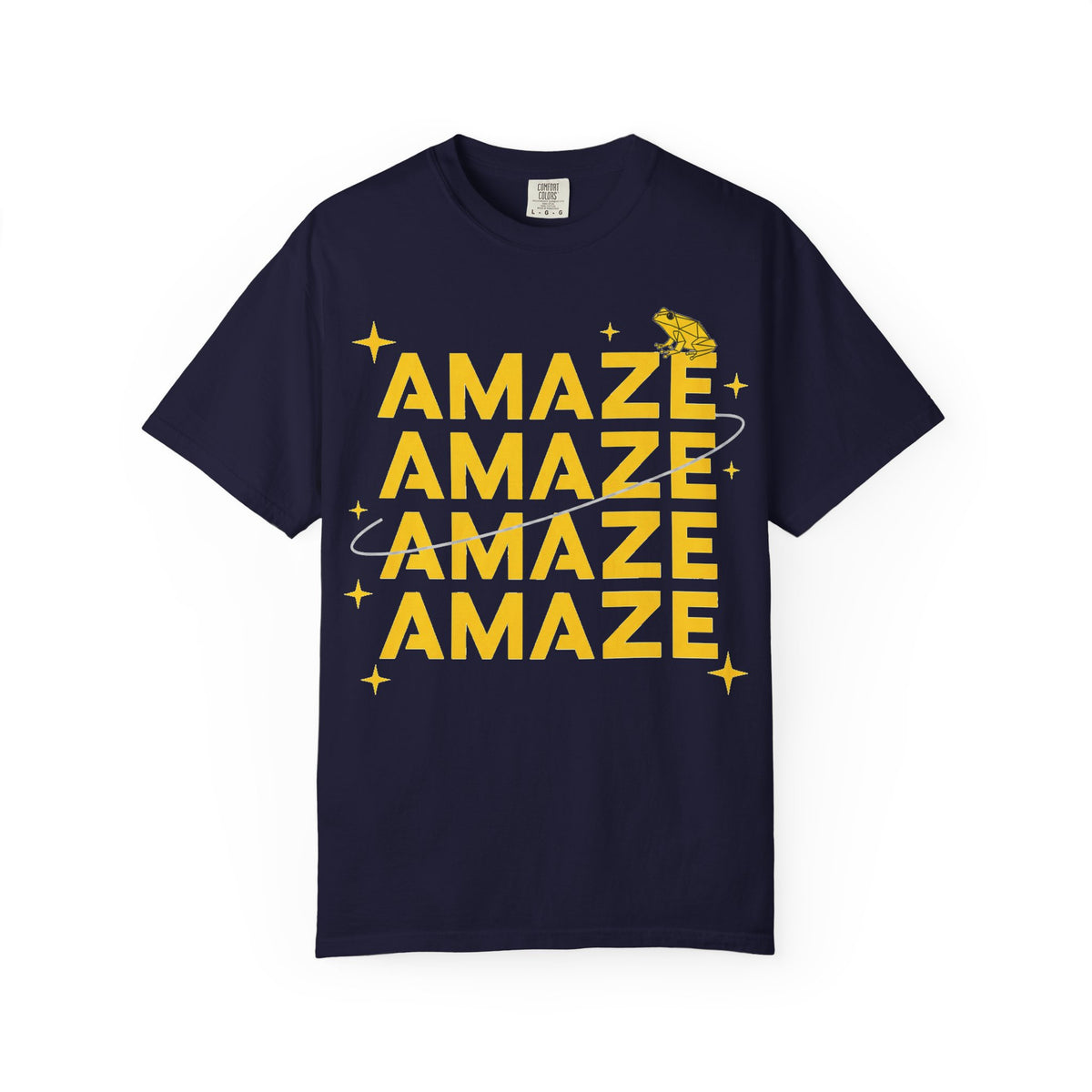 Amaze Amaze Amaze Amaze Shirt, Four Line Retro Type Tee, Frog Sparkle Graphic Shirt, Trendy Gift