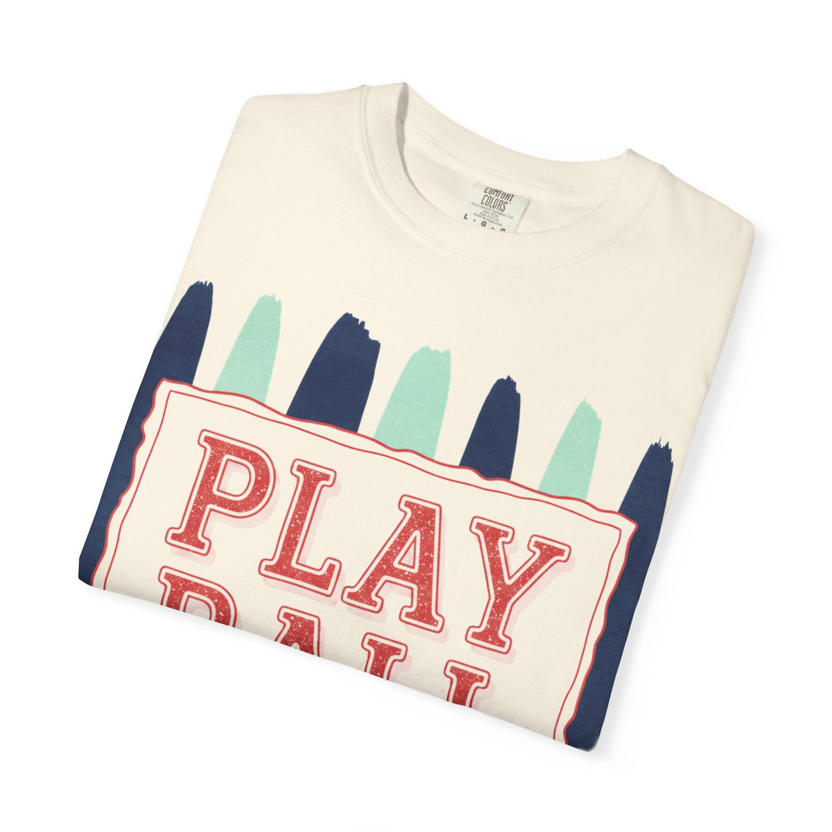 Play Ball Tall Stripe Shirt, Painted Baseball Panel Tee, Game Day Baseball Shirt, Sports Mom Gift