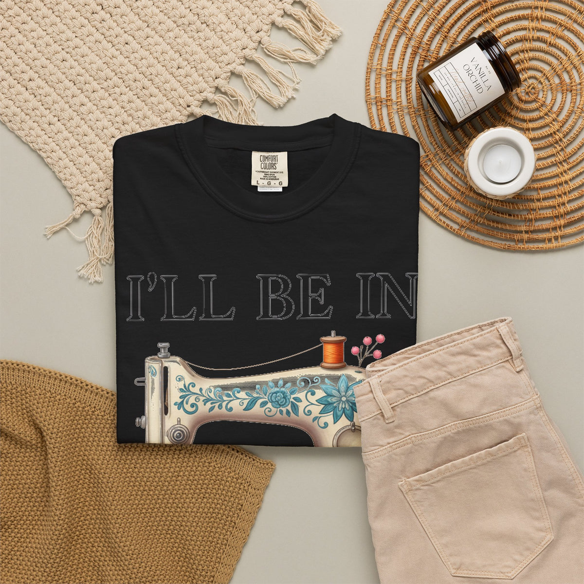 I'll Be In My Office Cream Sewing Machine Shirt, Quilter Humor Tee, Vintage Seamstress Shirt, Sewing Gift