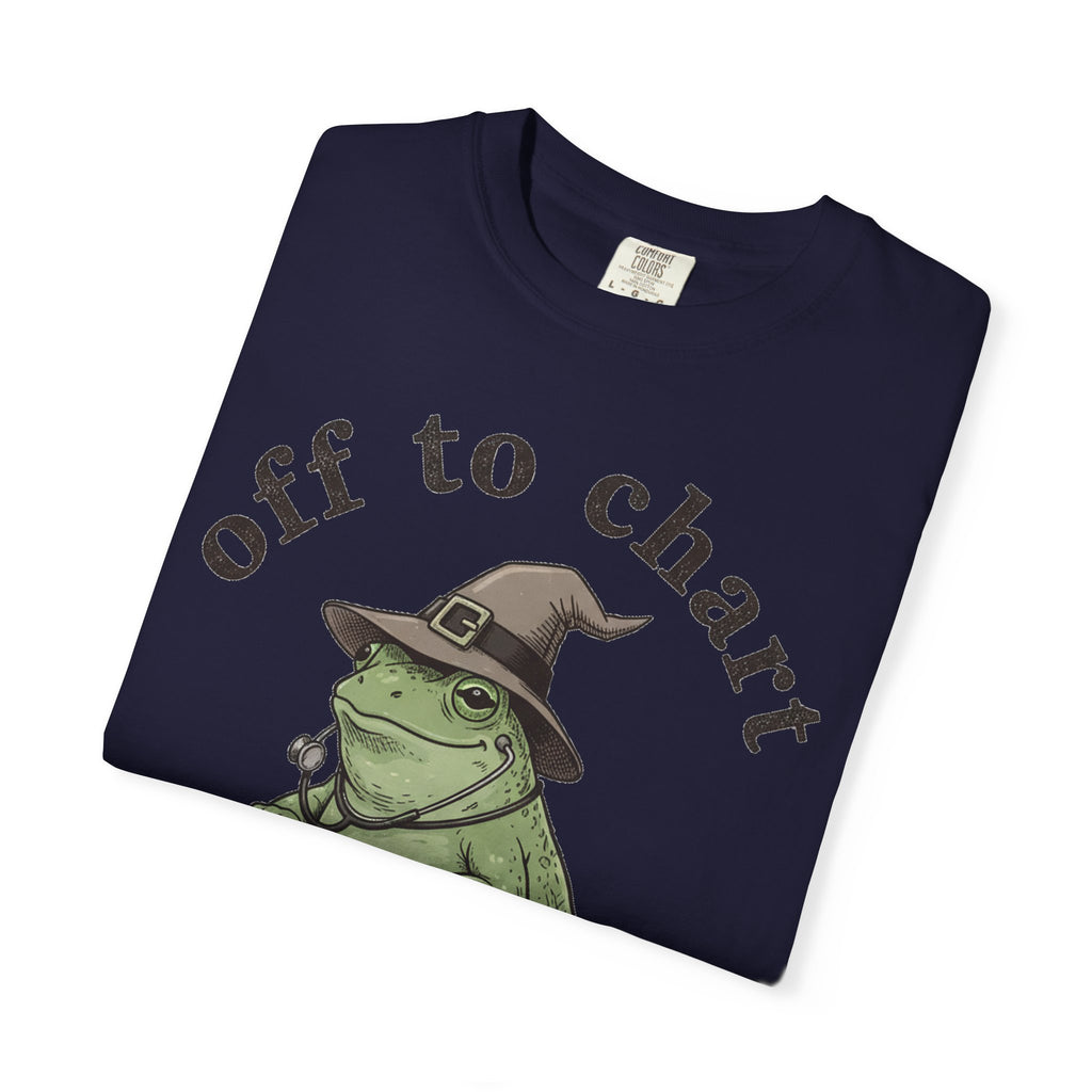 Off To Chart Shirt, Witch Hat Frog Nurse Scooter Tee, Funny Charting RN Shirt, Nurse Gift