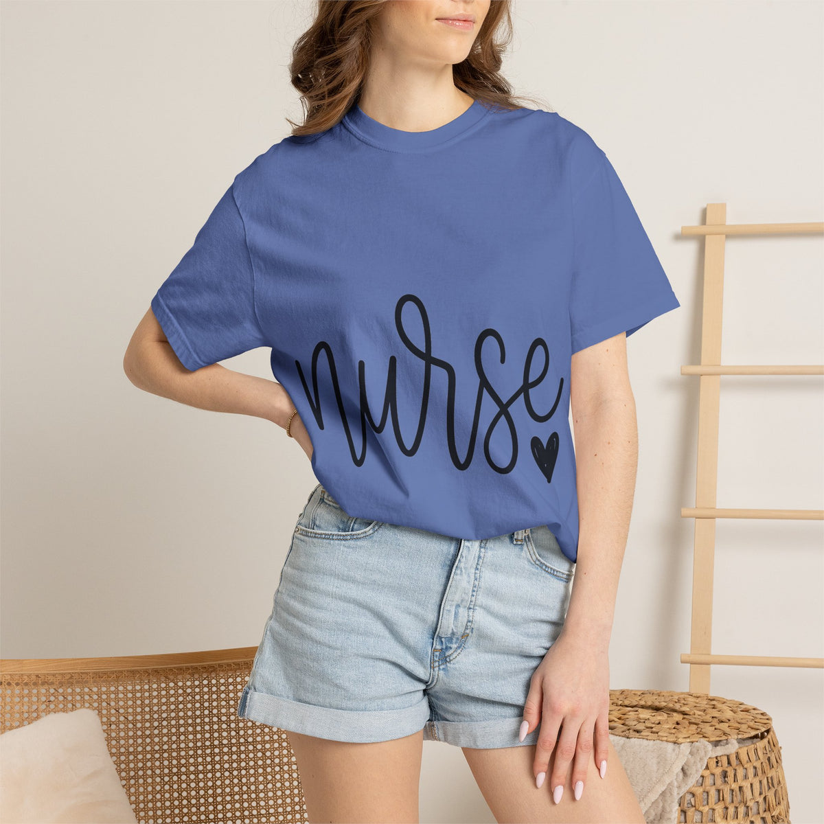 Nurse Script Shirt, Hand Lettered Nurse Heart Tee, Minimal RN Shirt, Nurse Gift