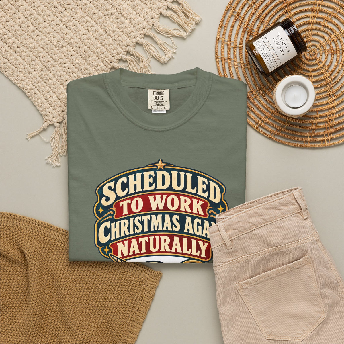 Funny Nurse Christmas Shirt Scheduled To Work Christmas Again Naturally Shirt, Funny Nurse Gift, Christmas Gift, Funny Shirt