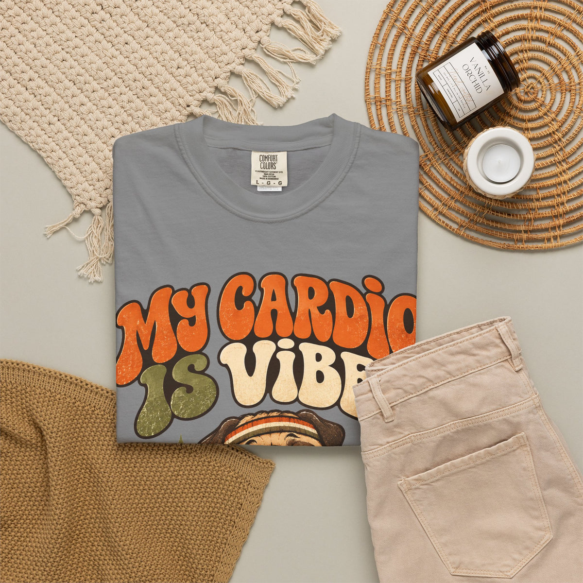funny gym shirt My Cardio Is Vibes Shirt, Funny Graphic Shirt, Comfort Colors